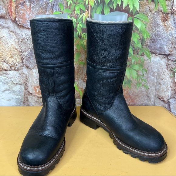 BLONDO Black Leather Shearling Lined Boots, 9.5B - Picture 5 of 13